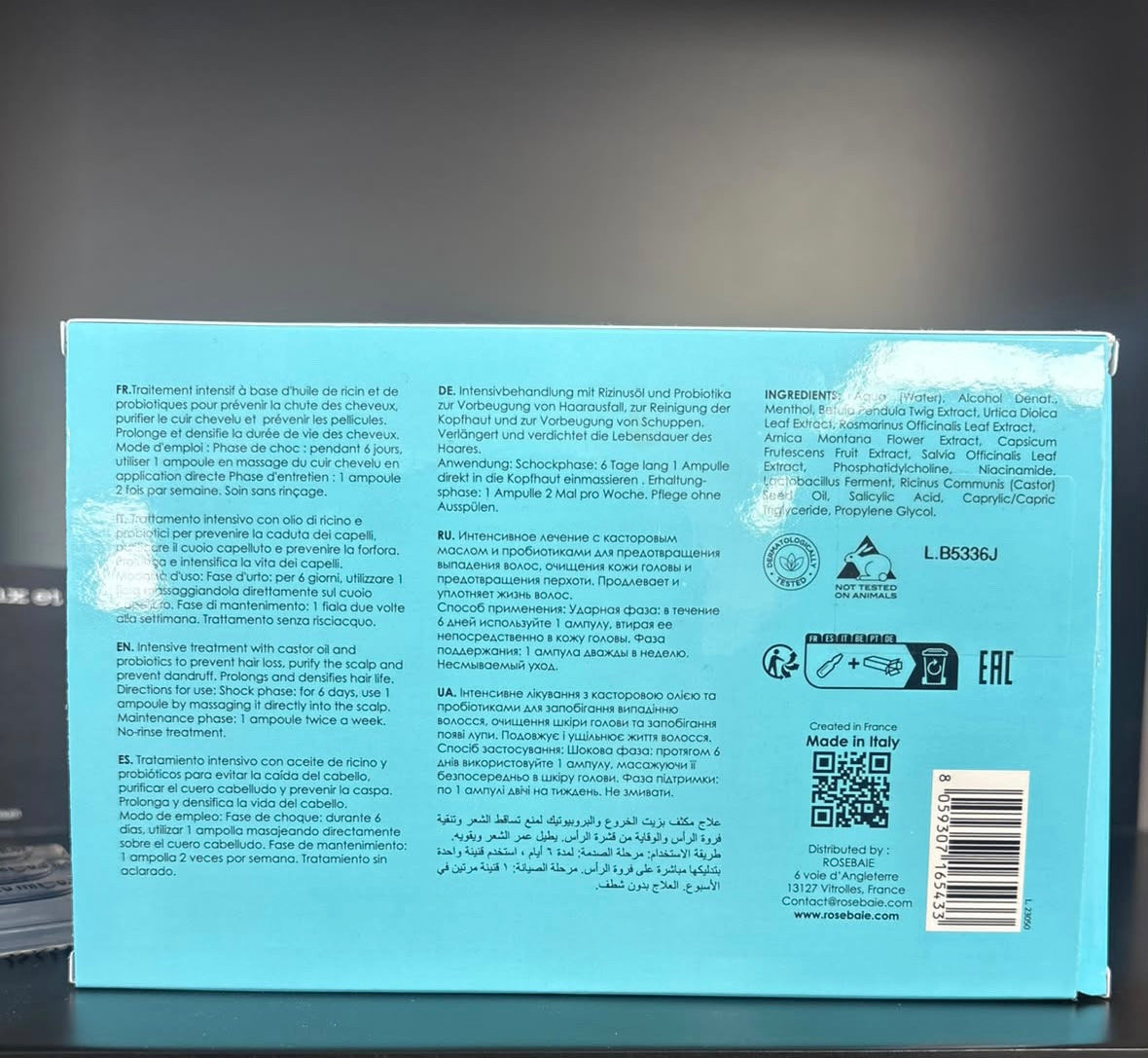 CURE ANTI-CHUTE RICIN & KÉRATINE - STIMULE LA POUSSE, PURIFIE ET RENFORCE